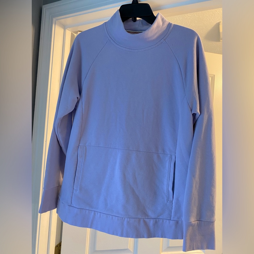 Lands End Serious Sweats mock lavender sweatshirt size small 6-8